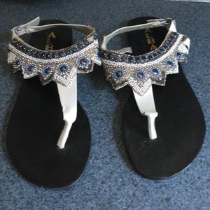 Alba beaded sandals. 8